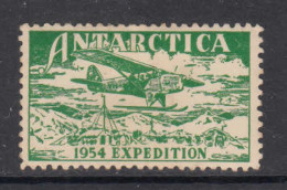 1954 Antarctica Expedition Label Aviation Airplanes Mint Hinged - Other & Unclassified