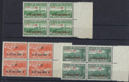 Luxembourg - Luxemburg - Timbres -  Blocs   1923   Monuments  1ière Guerre Mondiale   Série   MNH**   3 Blocs à 4 - Blokken & Velletjes