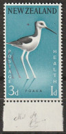 Nieuw Zeeland 1959, Postfris MNH, Wide Shift Of Red Color, The Thin Stilts - Variétés Et Curiosités