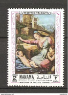 MANAMA - 1970 RAFFAELLO Madonna Col Diadema Blu (Louvre, Parigi) Nuovo** MNH - Madonnen