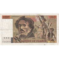 France, 100 Francs, Delacroix, 1991, S.198, TTB, Fayette:69bis.4a, KM:154f - 100 F 1978-1995 ''Delacroix''