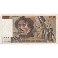 France, 100 Francs, Delacroix, 1990, A.158, B, Fayette:69BIS.02B, KM:154e - 100 F 1978-1995 ''Delacroix''