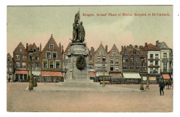 Bruges  Brugge  Grand'Place Et Statue Breydel Et De Coninck - Brugge