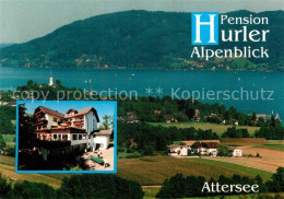 72900753 Attersee Fliegeraufnahme Pension Hurler Alpenblick Attersee - Autres & Non Classés