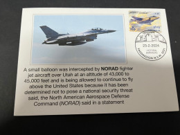 25-2-2024 (1 Y 12) High-altitude Small Balloon Intercepted By NORAD Fighter Jet Aircraft Above Utah - Militaria
