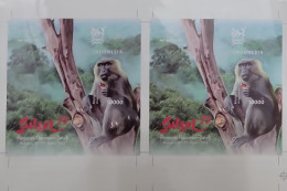 O) 2022 INDONESIA, PROOF, IMPERFORATED,  MACACA MAURA - PRIMATE - HABITAT, NATIONAL EXHIBITION OF PHILADELPHY, MNH - Indonésie