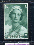 BELGIQUE BELGIE BELGIO BELGIUM 1935 QUEEN ASTRID 35c + 5c USED OBLITERE USATO - Used Stamps
