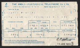 APT Receipt - The Anglo-Portuguese Telephone From 1959 Almada. Recibo Da APT - The Anglo-Portuguese Telephone De 1959 Al - Portugal