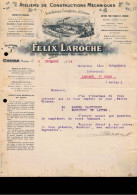 18) Ancienne Papier à Entête Ateliers De Constructions Mécaniques - Félix Laroche - Cours -1918. - 1900 – 1949