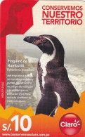 PERU - Pinguin, Claro Prepaid Card S/.10, Exp.date 26/04/16, Used - Pérou