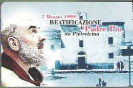 TELECOM -  BEATIFICAZIONE DI PADRE PIO -  USATA -  LIRE 10000 - GOLDEN 1161 - Public Practical Advertising