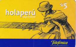 PERU - HolaPeru, Telefonica Prepaid Card S/.5, 01/05, Used - Pérou