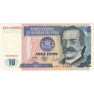 Billet, Pérou, 10 Intis, 1987-06-26, KM:129, NEUF - Pérou