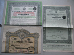 3 Three Bond RUSSIA Imperial Government Peasants Land Bank, Noble Bank, State Rent - Rusland