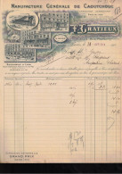 18) Ancienne Papier à Entête Manufacture Générale De Caoutchouc -F.Gratieux - Paris -1914. - 1900 – 1949