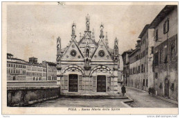 1925  CARTOLINA  PISA CHIESA S.MARIA DELLA SPINA ANNULLO PISA + MENAGGIO - Pisa