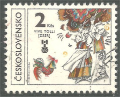 XW01-2337 Ceskoslovensko Poule Hen Huhn Poulet Chicken Coq Rooster Hahn Haan Gallo Ciseaux Scissors - Gallinaceans & Pheasants