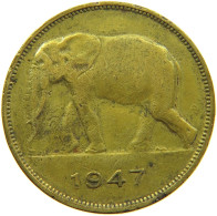 BELGIAN CONGO 5 FRANCS 1947 #s090 0411 - 1945-1951: Regency