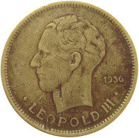 BELGIAN CONGO 5 FRANCS 1936 #s092 0099 - 1934-1945: Leopoldo III