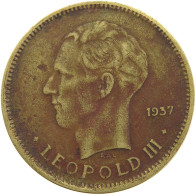 BELGIAN CONGO 5 FRANCS 1937 #s092 0073 - 1934-1945: Leopoldo III