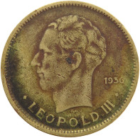 BELGIAN CONGO 5 FRANCS 1936 #s092 0091 - 1934-1945: Leopoldo III