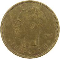 BELGIAN CONGO 5 FRANCS 1936 #s092 0071 - 1934-1945: Leopold III