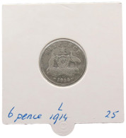 AUSTRALIA 6 PENCE 1914 #alb069 0257 - Sixpence