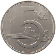 CZECHOSLOVAKIA 5 KORUNA 1938 #s090 0129 - Tchécoslovaquie