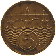 CZECHOSLOVAKIA 5 HALERU 1923 #s096 0649 - Cecoslovacchia