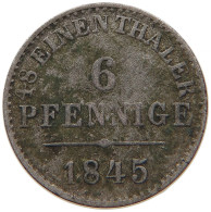 GERMAN STATES 6 PFENNIG 1845 BRAUNSCHWEIG CALENBERG HANNOVER #s091 0053 - Taler & Doppeltaler