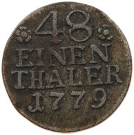 GERMAN STATES 1/48 TALER 1779 BRANDENBURG PREUSSEN Friedrich II. 1740-1786 #s091 0141 - Taler Et Doppeltaler