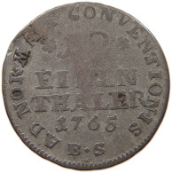 GERMAN STATES 1/12 TALER 1765 LIPPE DETMOLD Simon August 1734-1782. #s094 0217 - Taler En Doppeltaler