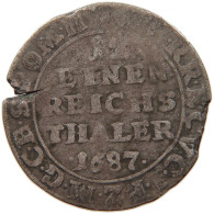 GERMAN STATES 1/12 TALER 1687 BRANDENBURG PREUSSEN #s094 0127 - Taler & Doppeltaler