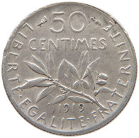 FRANCE 50 CENTIMES 1919 #s100 0863 - 50 Centimes