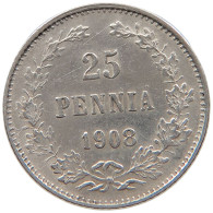 FINLAND 25 PENNIÄ 1908 #s100 0709 - Finlande