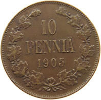 FINLAND 10 PENNIÄ 1905 #s097 0269 - Finlandia