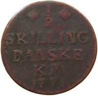 DENMARK 1/2 SKILLING 1771 #s095 0345 - Denmark