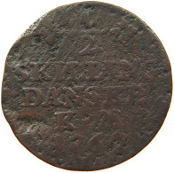 DENMARK 1/2 SKILLING 1762 #s095 0433 - Dänemark