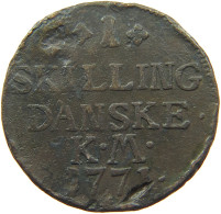 DENMARK 1 SKILLING 1771 #s097 0271 - Denemarken