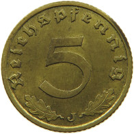 GERMANY 5 REICHSPFENNIG 1939 J #s091 0759 - 5 Reichspfennig