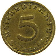 GERMANY 5 REICHSPFENNIG 1938 D #s091 0723 - 5 Reichspfennig
