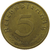 GERMANY 5 REICHSPFENNIG 1938 A ERROR MINT MARK #s091 0651 - 5 Reichspfennig