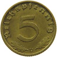 GERMANY 5 REICHSPFENNIG 1938 D #s091 0771 - 5 Reichspfennig