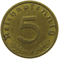 GERMANY 5 REICHSPFENNIG 1937 J #s091 0755 - 5 Reichspfennig