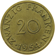 GERMANY 20 FRANKEN 1954 SAARLAND #s089 0133 - Otros & Sin Clasificación