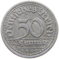 GERMANY WEIMAR 50 PFENNIG 1919 E #s089 0517 - 50 Renten- & 50 Reichspfennig