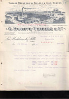 18) Ancienne Papier à Entête Tissage Mécanique De Toiles - G.Scrive-Thiriez & Cie - Lille - 1924. - 1900 – 1949