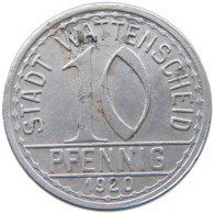 GERMANY NOTGELD 10 PFENNIG 1920 WATTENSCHEID #s089 0479 - Sonstige & Ohne Zuordnung