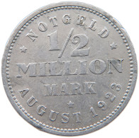 GERMANY NOTGELD 1/2 MILLION MARK 1923 HAMBURG #s090 0027 - Autres & Non Classés