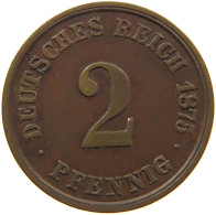 GERMANY EMPIRE 2 PFENNIG 1875 A #s091 0455 - 2 Pfennig